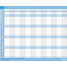 Teamplaner Korsch 2026, 12 Spalten, Kalendarium in D/EN/F/I, Ferientermine, Vorschau bis März 2027, B 440 x H 360 mm, Papier