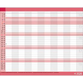 Teamplaner Korsch 2026, 12 Spalten, Kalendarium in D/EN/F/I, Ferientermine, Vorschau bis März 2027, B 440 x H 360 mm, Papier