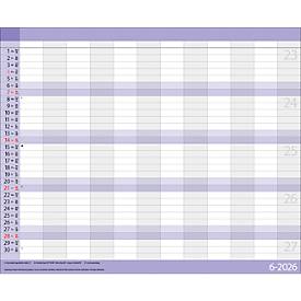 Teamplaner Korsch 2026, 12 Spalten, Kalendarium in D/EN/F/I, Ferientermine, Vorschau bis März 2027, B 440 x H 360 mm, Papier