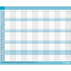 Teamplaner Korsch 2026, 12 Spalten, Kalendarium in D/EN/F/I, Ferientermine, Vorschau bis März 2027, B 440 x H 360 mm, Papier