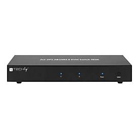 TECHly 2-Port DisplayPort1.2 Dual-Monitor KVM Switch - KVM-/Audio-/USB-Switch - 2 Anschlüsse