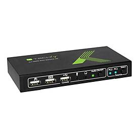 Techly 2x1 USB HDMI KVM Switch 4Kx2K - KVM-/Audio-Switch - 2 x KVM/Audio - 1 lokaler Benutzer - Desktop