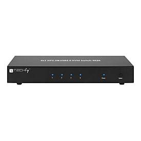 TECHly 4 Port DisplayPort 1.2 KVM Switch with Hub and audio - KVM-/Audio-/USB-Switch - 4 Anschlüsse