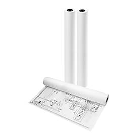 tecno Plotterrollen CAD 90, 61 cm x 50 m, 90 g/m², weiß, ungestrichen, Karton = 3 Rollen