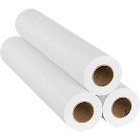 tecno Plotterrollen CAD 90, 61 cm x 50 m, 90 g/m², weiß, ungestrichen, Karton = 3 Rollen