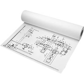 tecno Plotterrollen CAD 90, 91,4 cm x 100 m, 90 g/m², weiß, ungestrichen, Karton = 2 Rollen
