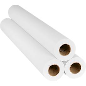 tecno Plotterrollen CAD 90, 91,4 cm x 50 m, 90 g/m², weiß, ungestrichen, Karton = 3 Rollen