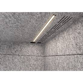 Telefonbox Silent Space 1, ESG-Glastür, LED-Beleuchtung, Lüftungssystem, Akustikkabine, weiß/grau meliert