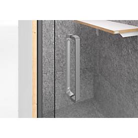 Telefonbox Silent Space 1, ESG-Glastür, LED-Beleuchtung, Lüftungssystem, Akustikkabine, weiß/grau meliert