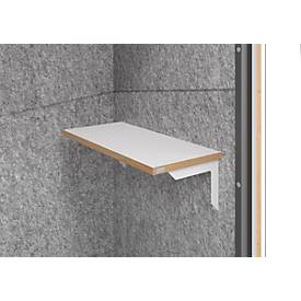 Telefonbox Silent Space 1, ESG-Glastür, LED-Beleuchtung, Lüftungssystem, Akustikkabine, weiß/grau meliert