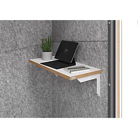 Telefonbox Silent Space 1, ESG-Glastür, LED-Beleuchtung, Lüftungssystem, Akustikkabine, weiß/grau meliert