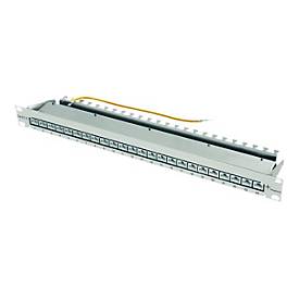 Telegärtner MPP24-HS K - Patch Panel - CAT 6a - STP - RJ-45 X 24 - Hellgrau, RAL 7035