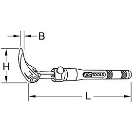 Teleskop Gelenk-Rollkopf-Hebeleisen, 325-460mm