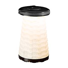 Teleskophocker WEDO® SITTOGLOW®, 3-stufige LED-Funktion, 10-stufig höhenverstellbar, Trageriemen, bis 130 kg, IPX4, B 262 x H 70-420 mm, schwarz