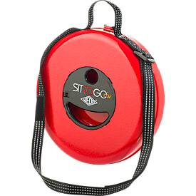 Teleskophocker WEDO® SITTOGO®NXT, zusammenschiebbar, höhenverstellbar, mit Umhängegurt, bis 150 kg, ABS-Kunststoff, rot