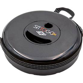 Teleskophocker WEDO® SITTOGO®NXT, zusammenschiebbar, höhenverstellbar, mit Umhängegurt, bis 150 kg, ABS-Kunststoff, schwarz