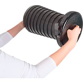 Teleskophocker WEDO® SITTOGO®NXT, zusammenschiebbar, höhenverstellbar, mit Umhängegurt, bis 150 kg, ABS-Kunststoff, schwarz