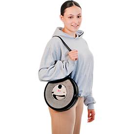 Teleskophocker WEDO® SITTOGO®NXT, zusammenschiebbar, höhenverstellbar, mit Umhängegurt, bis 150 kg, ABS-Kunststoff, schwarz