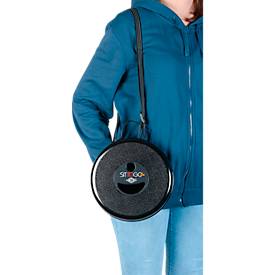 Teleskophocker WEDO® SITTOGO®NXT, zusammenschiebbar, höhenverstellbar, mit Umhängegurt, bis 150 kg, ABS-Kunststoff, schwarz