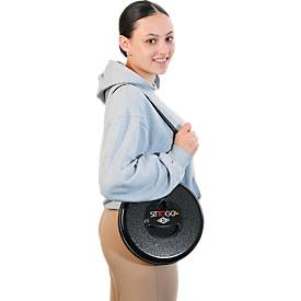 Teleskophocker WEDO® SITTOGO®NXT, zusammenschiebbar, höhenverstellbar, mit Umhängegurt, bis 150 kg, ABS-Kunststoff, schwarz