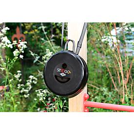 Teleskophocker WEDO® SITTOGO®NXT, zusammenschiebbar, höhenverstellbar, mit Umhängegurt, bis 150 kg, ABS-Kunststoff, schwarz