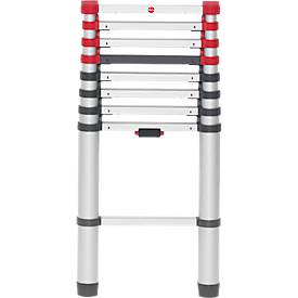 Teleskopleiter Hailo FlexLine, EN 131-6, höhenverstellbar, Einhand-Entriegelung, bis 150 kg, 9 Sprossen