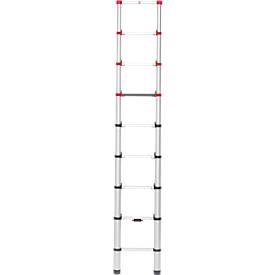 Teleskopleiter Hailo T80 FlexLine, EN 131-6, höhenverstellbar, Einhand-Entriegelung, bis 150 kg, 9 Sprossen