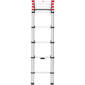 Teleskopleiter Hailo T80 FlexLine, EN 131-6, höhenverstellbar, Einhand-Entriegelung, bis 150 kg, 9 Sprossen