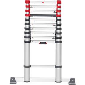 Teleskopleiter Hailo T80 FlexLine, EN 131-6, höhenverstellbar, Einhand-Entriegelung, Quertraverse, bis 150 kg, 11 Sprossen
