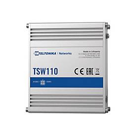 Teltonika TSW110 - Switch - unmanaged - 5 x 10/100/1000 - an DIN-Schiene montierbar, oberflächenmontierbar - Passives Po