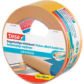 tesa® Doppelseitiges Klebeband Universal, 25 m x 50 mm, weiß, 6 Rollen