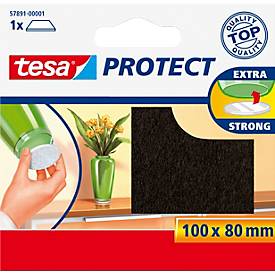 tesa® Filzgleiter Protect®, rechteckig, selbstklebend, L 80 x B 100 mm, braun, 1 Stück
