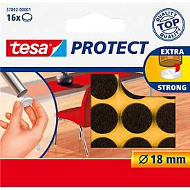 tesa® Filzgleiter Protect®, rund, selbstklebend, Ø 18 mm, weiß, 16 Stück