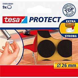 tesa® Filzgleiter Protect®, rund, selbstklebend, Ø 26 mm, braun, 9 Stück