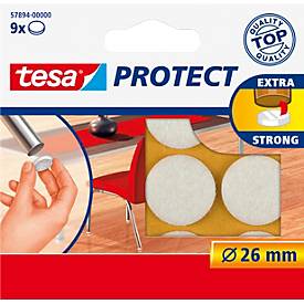 tesa® Filzgleiter Protect®, rund, selbstklebend, Ø 26 mm, weiß, 9 Stück