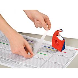 TESA Klebefilm-Handabroller Easy Cut, 33 m x 19 mm, rot/blau