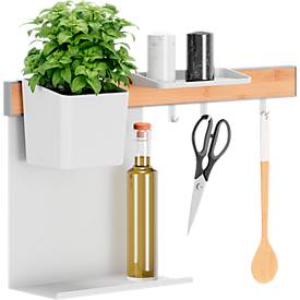 tesa® Küchenorganizer Kombi-Set S, Reling-System, weiß, Power.Kit, bis 10 kg, L 150 x B 600 x H 340 mm,
