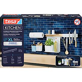tesa® Küchenorganizer Kombi-Set XL, Reling-System, weiß, Power.Kit, L 140 x B 865 x H 340 mm, bis 20 kg,