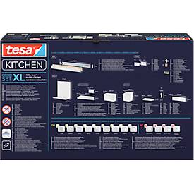 tesa® Küchenorganizer Kombi-Set XL, Reling-System, weiß, Power.Kit, L 140 x B 865 x H 340 mm, bis 20 kg,