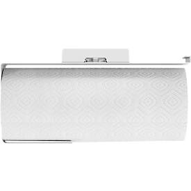 tesa® Küchenrollenhalter, weiß, vertikal/horizontal montierbar, Power.Kit, L 265 x B 145 x H 60 mm, inkl. Adapter & Wasserwaage,