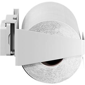 tesa® Küchenrollenhalter, weiß, vertikal/horizontal montierbar, Power.Kit, L 265 x B 145 x H 60 mm, inkl. Adapter & Wasserwaage,