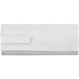 tesa® Küchenrollenhalter, weiß, vertikal/horizontal montierbar, Power.Kit, L 265 x B 145 x H 60 mm, inkl. Adapter & Wasserwaage,