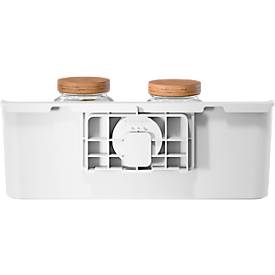 tesa® Küchenzubehör Box Set, weiß, selbstklebend (Power.Kit), L 240 x B 145 x H 85 mm, inkl. Adapter & Wasserwaage