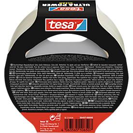 tesa® Montageband Ultra Power Clear, robust, temperatur-/wasser-/UV-beständig, von Hand einreißbar, 1 Rolle mit L 20 m x B 48 mm, transparent