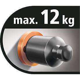 tesa Powerbutton Hakenleiste Classic, Edelstahl, 2 oder 3 Haken, hält bis max. 12 kg, 2 Haken