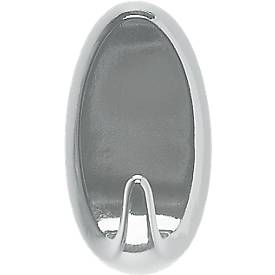 tesa Powerstrips Haken Large, oval, chrom