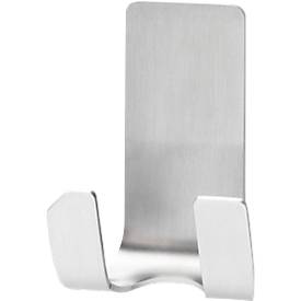 tesa Powerstrips Waterproof Haken Zoom, aus Metall, für Feuchträume, Doppelhaken