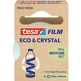 tesafilm® eco & crystal Klebeband, transparent, reißfest, L 1 m x B 10 x H 19 mm, 1 Rolle