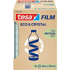 tesafilm® eco & crystal Klebeband, transparent, reißfest, L 66 m x B 19 mm, 8 Rollen