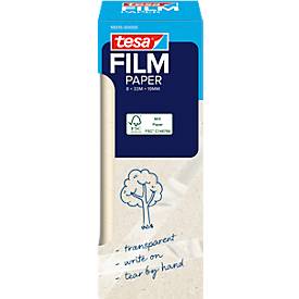 tesafilm® Paper Klebefilm, transparent, 19 mm x 33 m, leise abrollend, lösungsmittelfrei, 1 Rolle